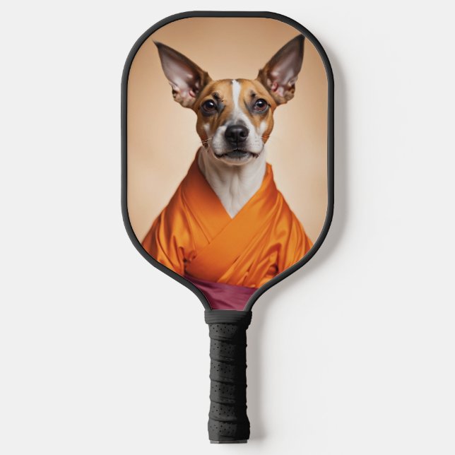 Buddhist Brazilian Terrier Pickleball Paddle (Front)