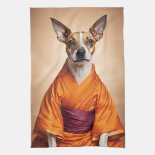 Buddhist Brazilian Terrier Tea Towel