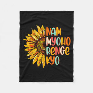Buddhist Buddhism Sunflower Nam A Myoho Renge Kyo Fleece Blanket