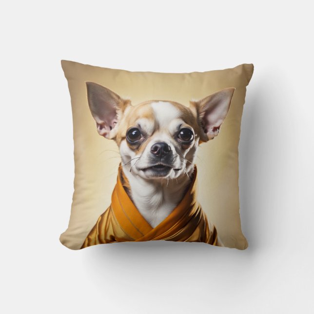 Buddhist Chihuahua Cushion (Front)