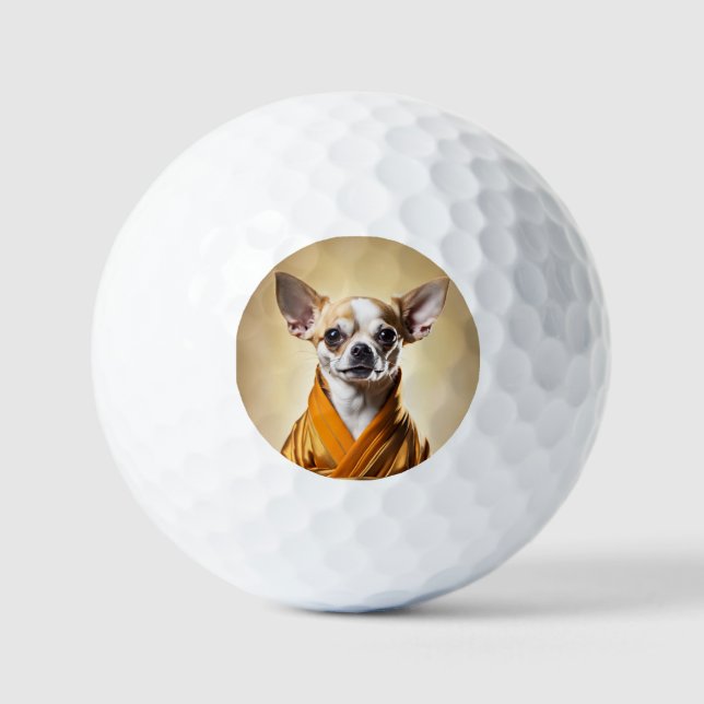 Buddhist Chihuahua Golf Balls (Front)