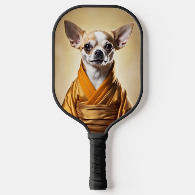 Buddhist Chihuahua Pickleball Paddle (Front)