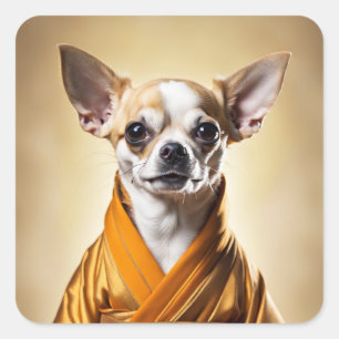 Buddhist Chihuahua Square Sticker