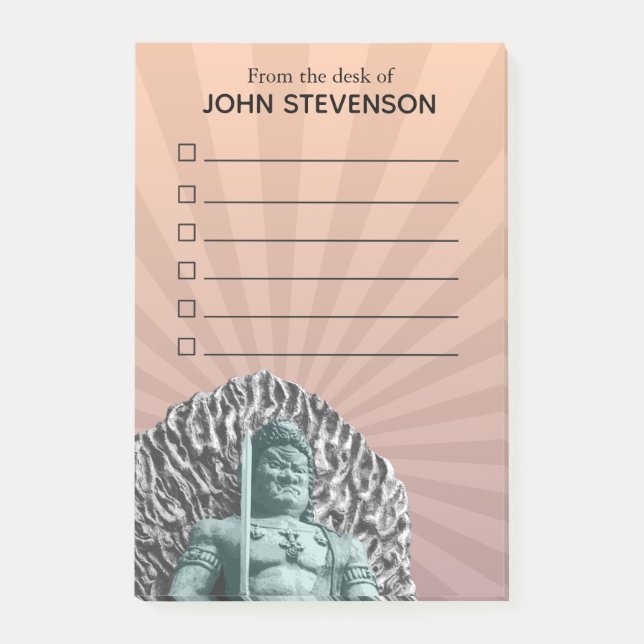 Buddhist Deity Fudo Myo-o Checklist Post-it Notes (Front)