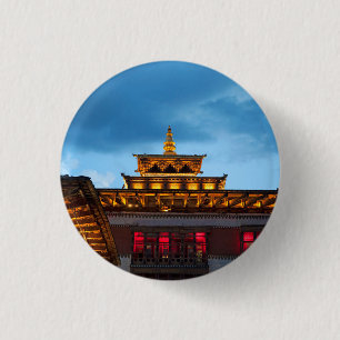 Buddhist Dzong Roof 3 Cm Round Badge