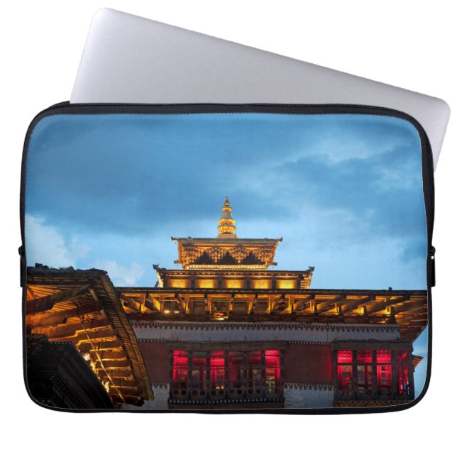 Buddhist Dzong Roof Laptop Sleeve (Front)