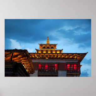 Buddhist Dzong Roof Poster