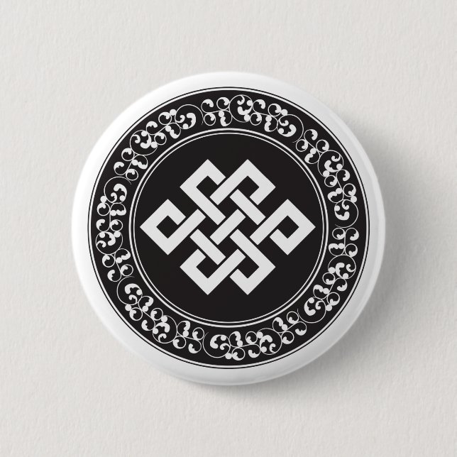 Buddhist Endless Knot 6 Cm Round Badge (Front)