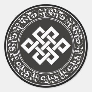 Buddhist Endless Knot Classic Round Sticker