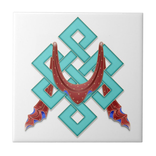 Buddhist Eternal Knot Tile (Front)