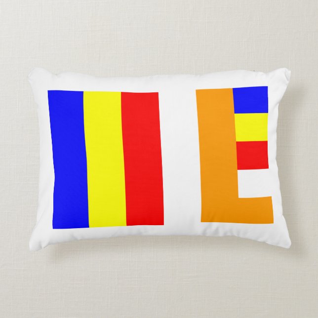 Buddhist Flag Decorative Cushion (Front)