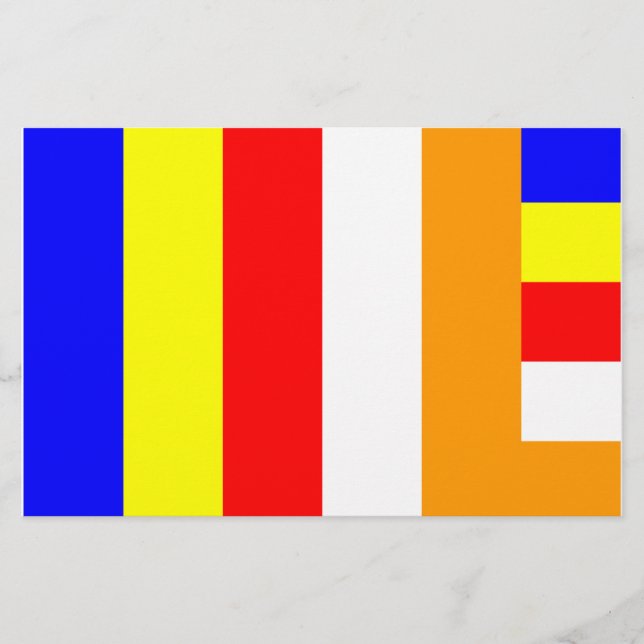 Buddhist Flag Stationery (Front)