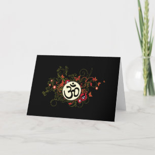 Buddhist Floral Om Card
