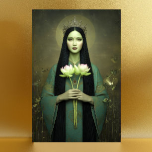 Buddhist Goddess Green Tara Vintage Style Portrait Postcard