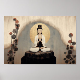 Buddhist Goddess Quan Yin Minimalistic Art Poster