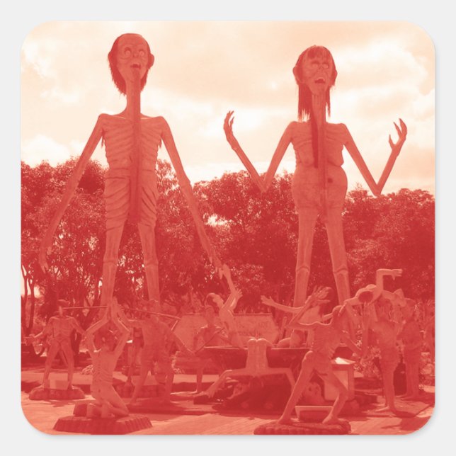 Buddhist Hell ... Thailand Square Sticker (Front)