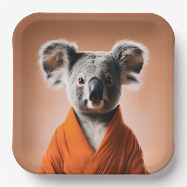 Buddhist Koala Paper Plate (Front)