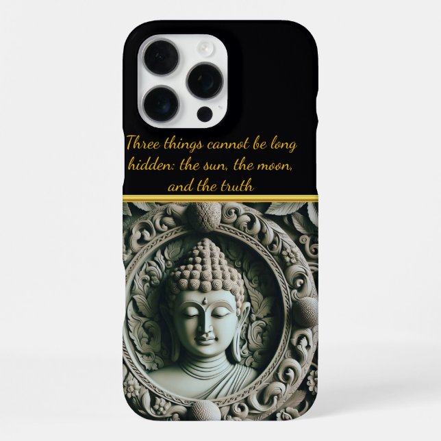 Buddhist Leaf and Orb Carving AI iPhone Case (Back)