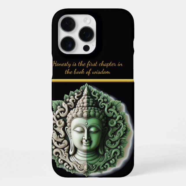Buddhist Leaf Carving by AI iPhone Case (Back)