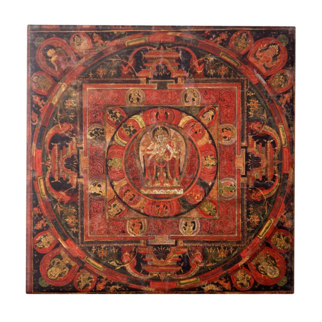 Buddhist Mandala of Compassion Tile (Front)