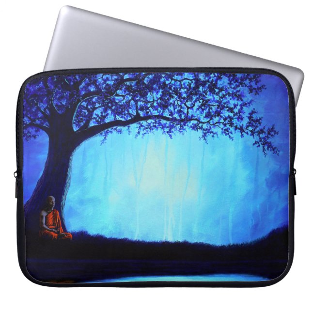 Buddhist Meditation Laptop Sleeve (Front)