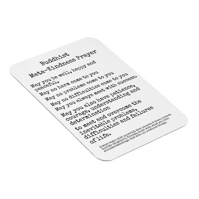 Buddhist Meta Kindness Prayer Magnet (Right Side)