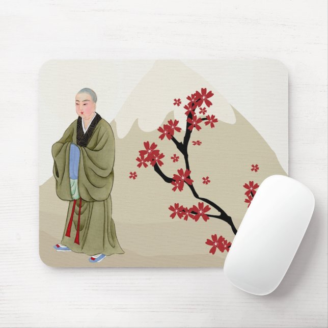 Buddhist Monk Woman's Mouse Pad (With Mouse)