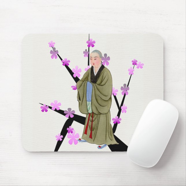 Buddhist Monk Woman's Mouse Pad (With Mouse)