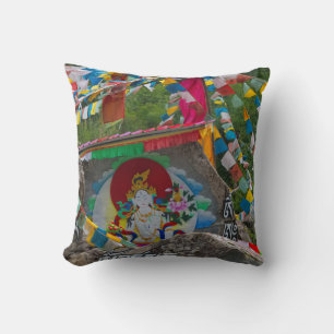 Buddhist Painting on Rocks Cushion