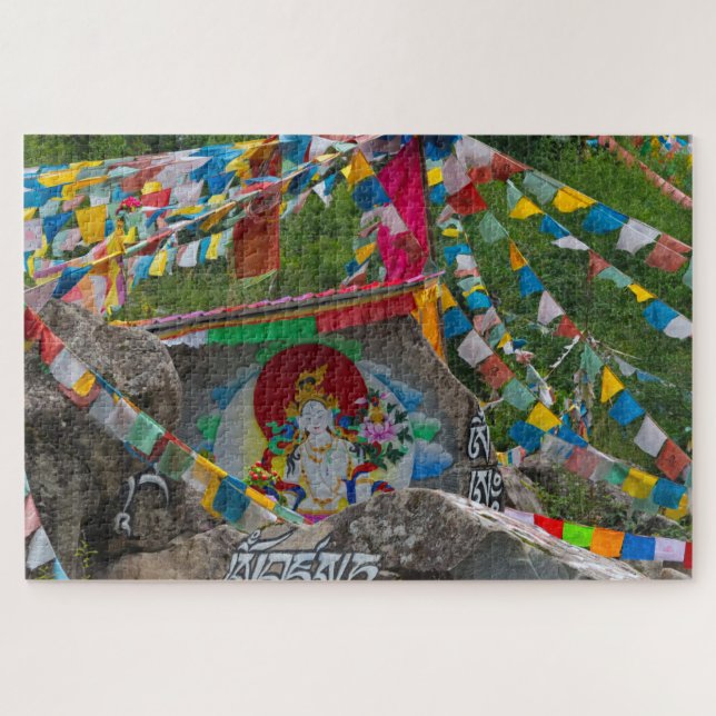 Buddhist Painting on Rocks Jigsaw Puzzle (Horizontal)