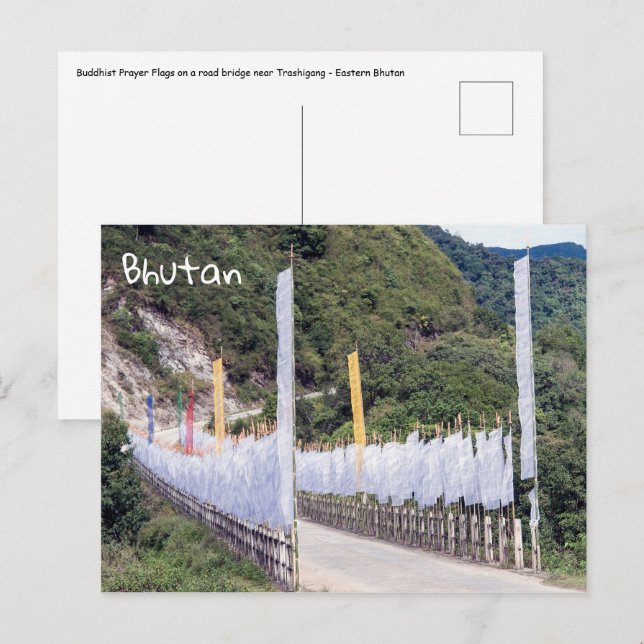 Buddhist Prayer Flags - Bhutan Postcard (Front/Back)
