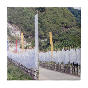 Buddhist Prayer Flags - Bhutan Tile