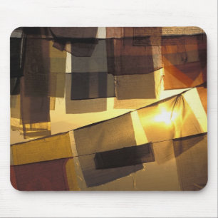 Buddhist prayer flags in the sunset, mouse pad