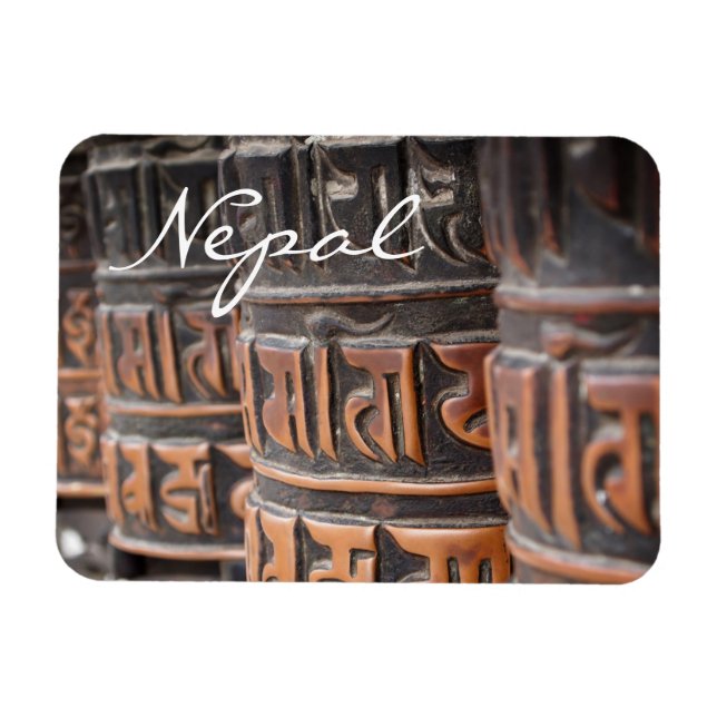 Buddhist prayer wheels rectangular text magnet (Horizontal)