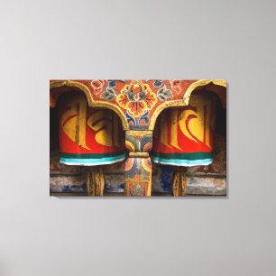 Buddhist praying role, bhutan canvas print