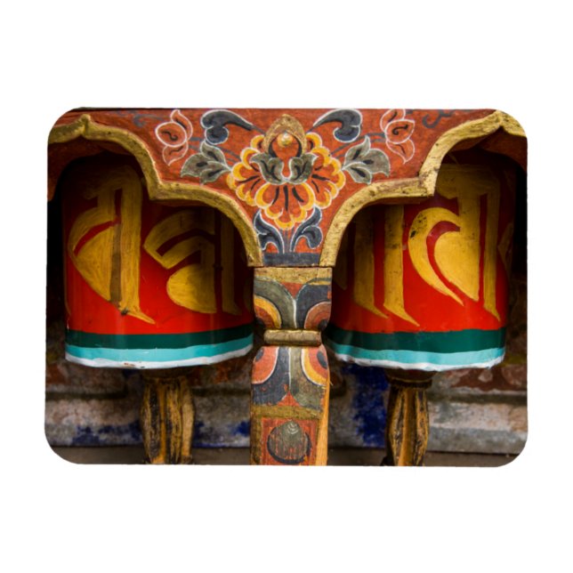 Buddhist praying role, bhutan magnet (Horizontal)