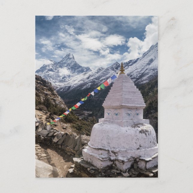 Buddhist Shrine & Prayer Flags, Himalaya Mountains Postcard (Front)