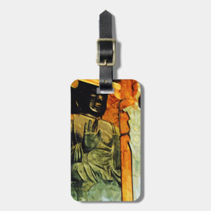 Buddhist Statue in Temple Abstract Impressionism Luggage Tag