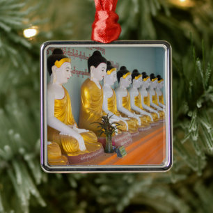 Buddhist statues in Umin Thounzeh Metal Tree Decoration
