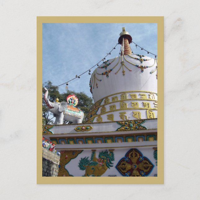 Buddhist Stupa Dalai Lama Temple Dharamsala India Postcard (Front)