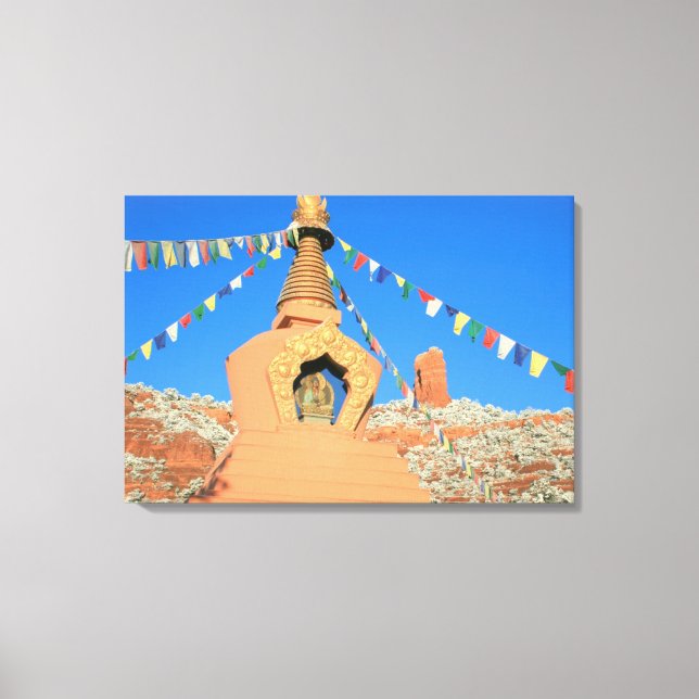 Buddhist stupa in red rocks wrapped canvas (Front)