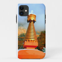 buddhist stupa with snow case