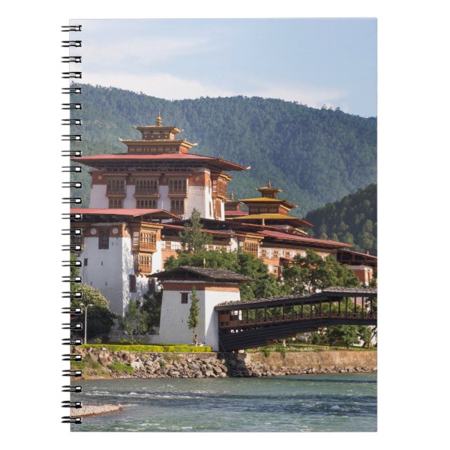 Buddhist Temple By River Spiral Notebook (Front)