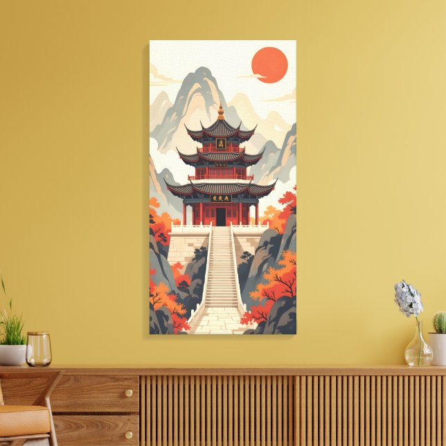 Buddhist Temple Canvas Print (Insitu(LivingRoom))