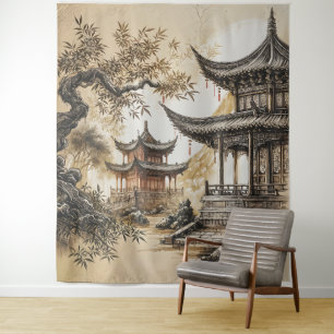 Buddhist Temple Tapestry