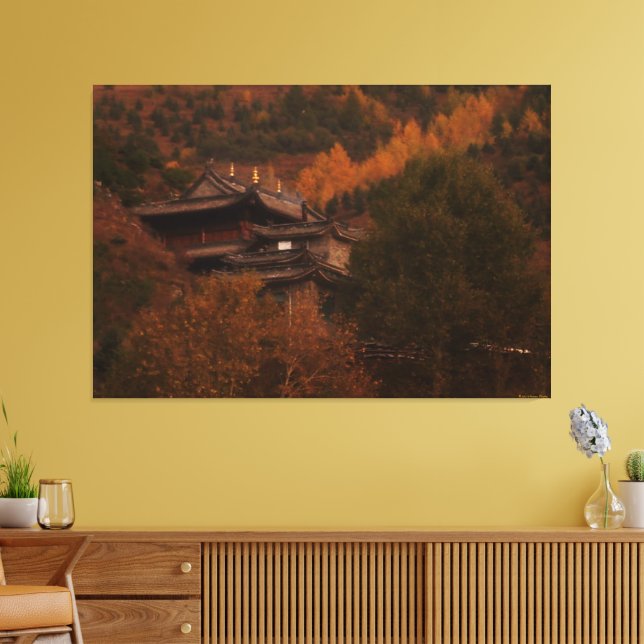 Buddhist Temple Wrapped Canvas (Insitu(LivingRoom))