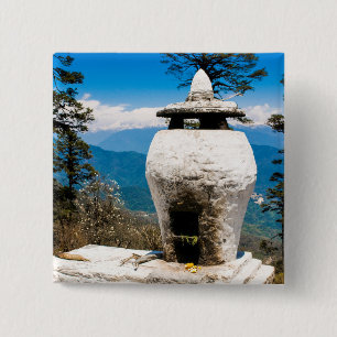 Buddhist Worship Site 15 Cm Square Badge