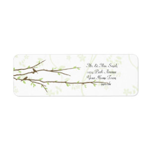 Budding Branches with Birds Mailing Label
