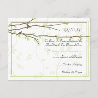 Budding Branches with Birds RSVP Postcard