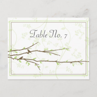 Budding Branches with Birds Table Seating Card